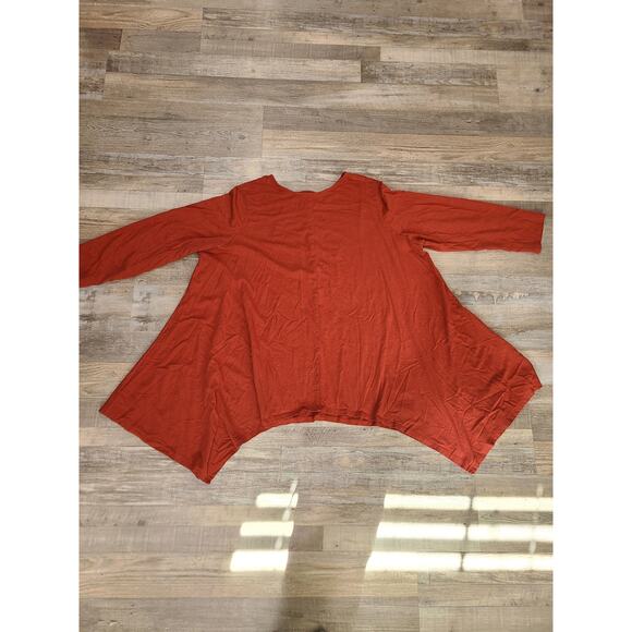 Roamans 3x (30-32) womens rust 3/4 sleeve top - Picture 1 of 7